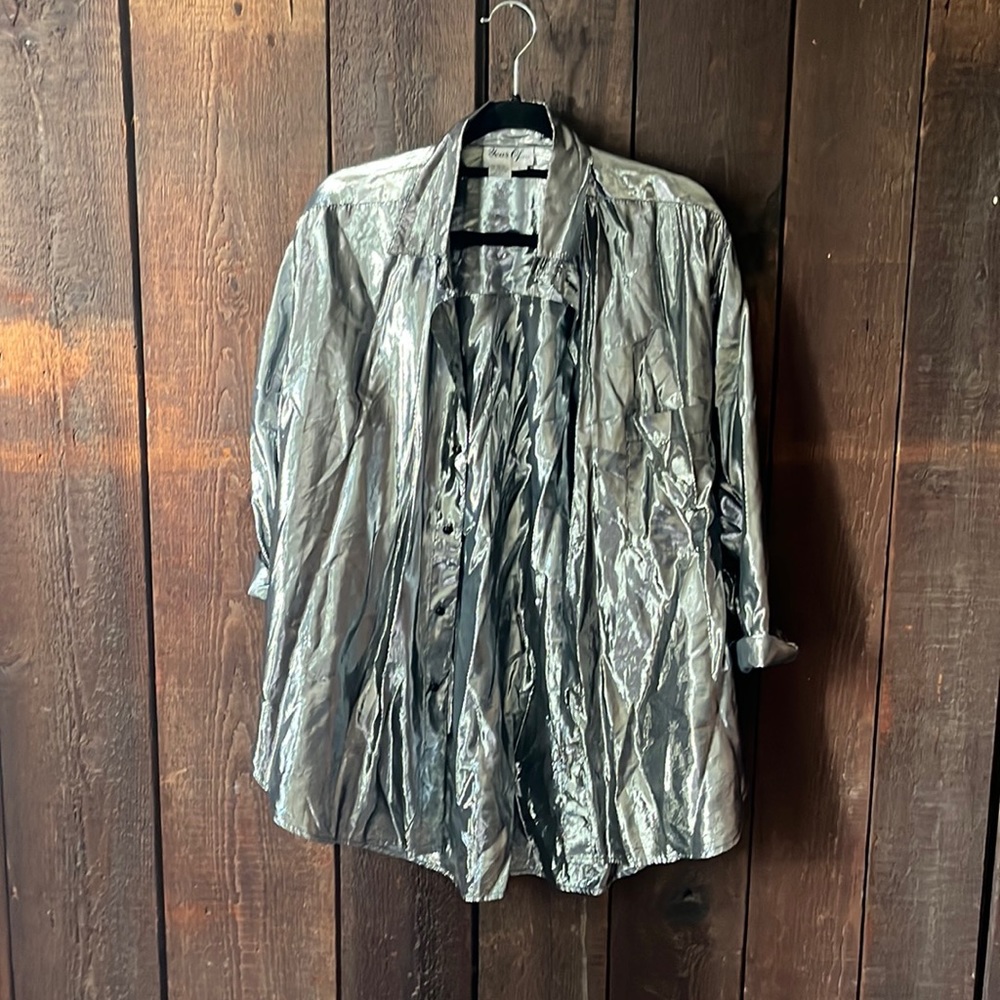 Stunning Silver Button Up